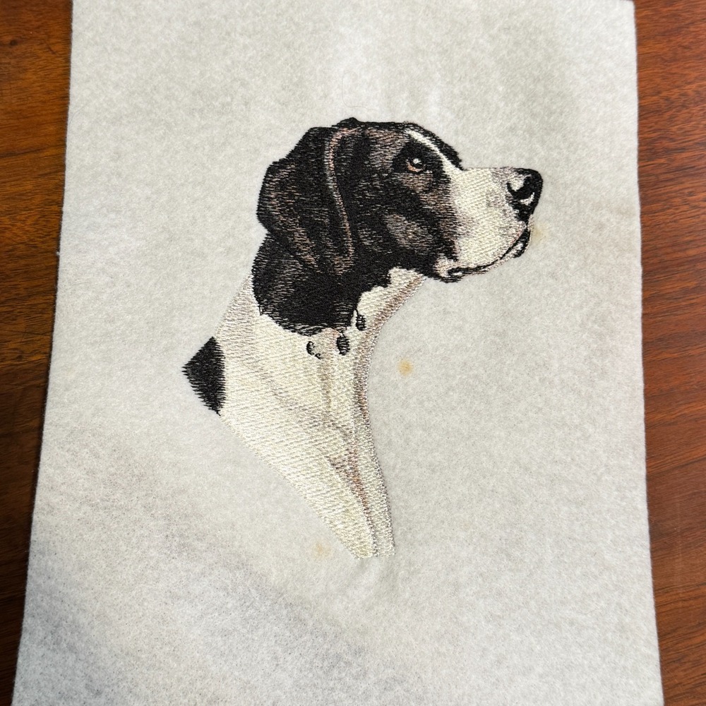 Vintage English Pointer Breed Dog Head Portraits Sew On Handmade Embroidery